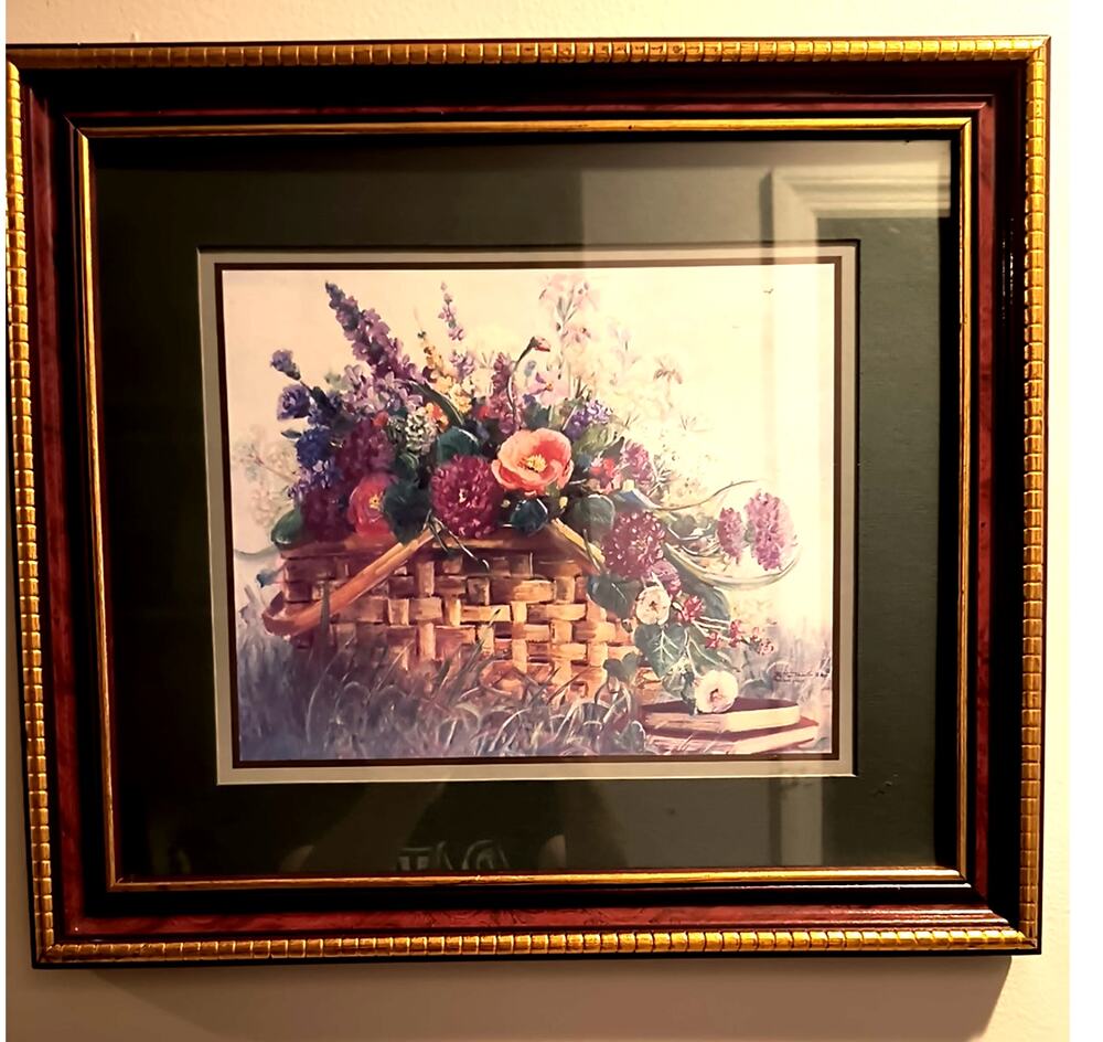 1987. Framed Art Bettie Herbert Felder HomeCo. Cutting From the Garden